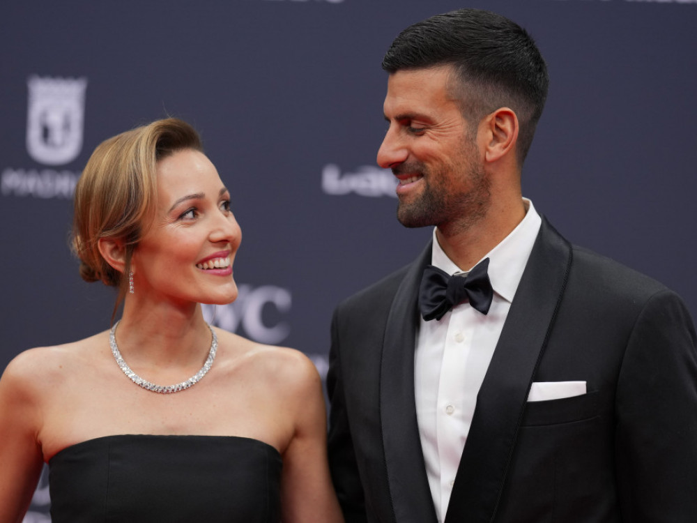 Novak Đoković, srpski teniser, u društvu supruge Jelene Đoković pre dobijanja Laureus nagrade