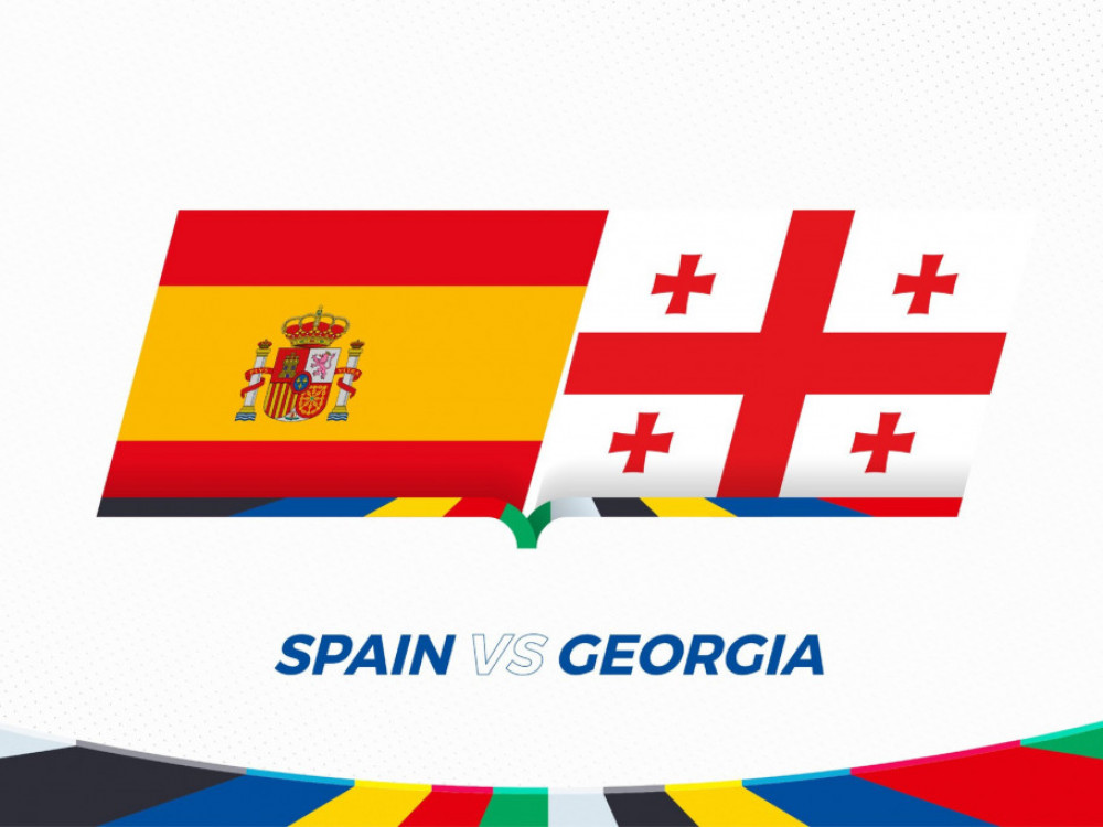 zastave Španije i Gruzije, učesnika osmine finala Evropskog prvenstva