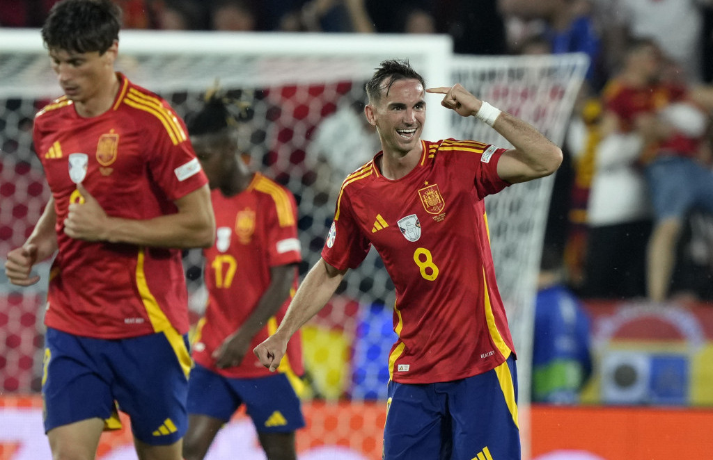 Slavlje fudbalera Španije na meču osmine finala EURO protiv Gruzije