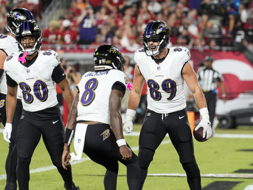 LAMAR JACKSON, ISIAH LIKELY, MARK ANDREWS/BALTIMORE RAVENS