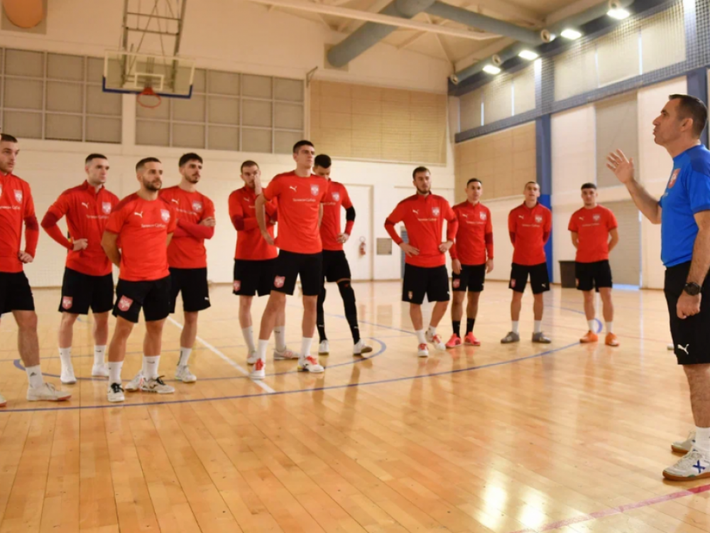 Futsaleri Srbije i selektor Dejan Majes